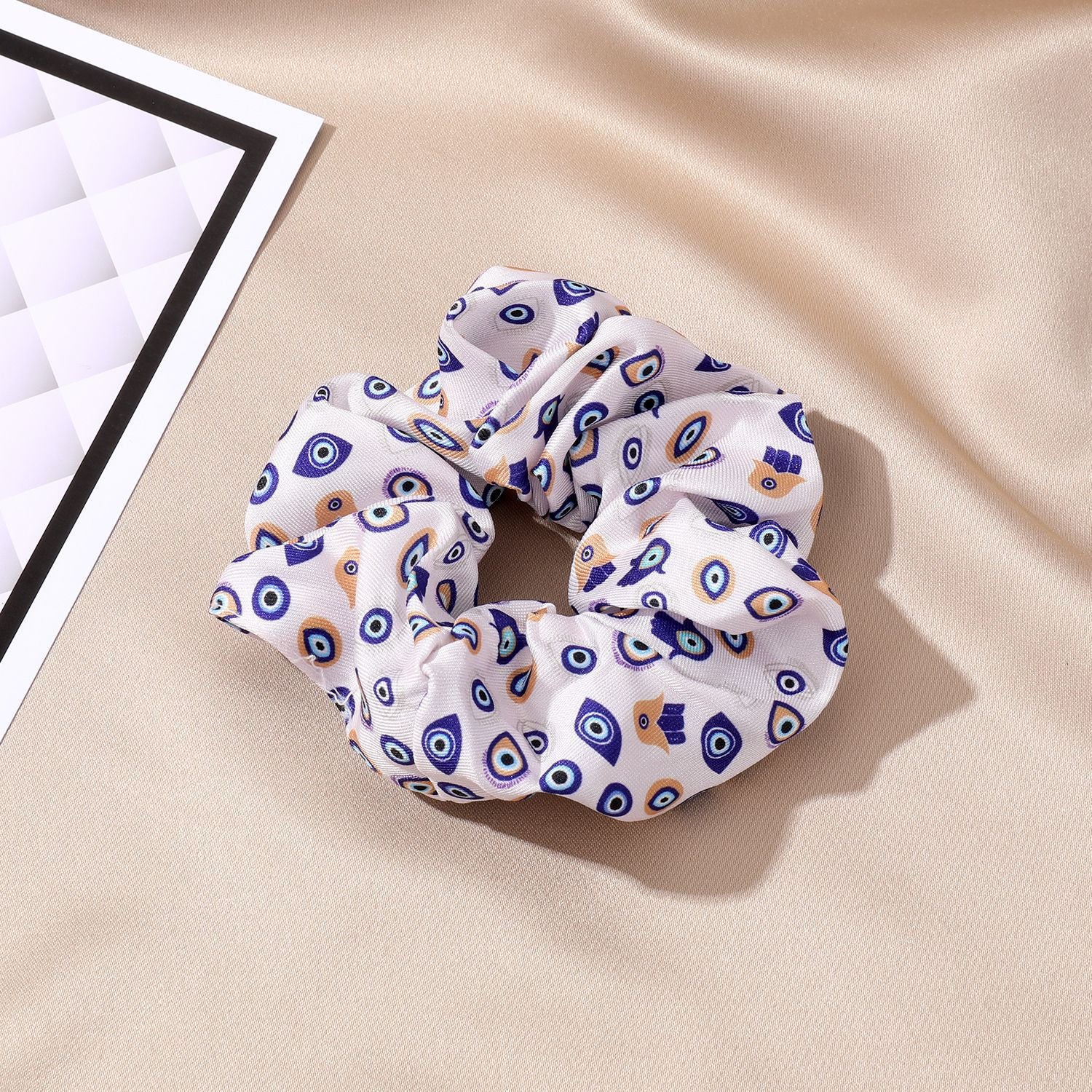 Wholesale Devil's Eye High Elastic Türkiye Blue Eye Fabric Hair Scrunchies